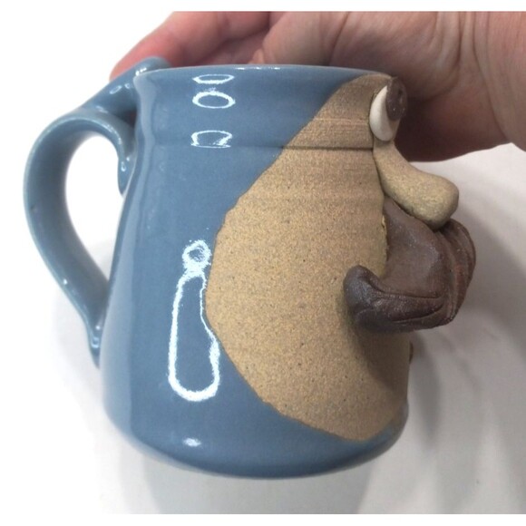 Vintage Ugly Funny 3D Face Moustache Mug Stoneware Pottery Kitsche Coffee *C2 - Picture 3 of 7